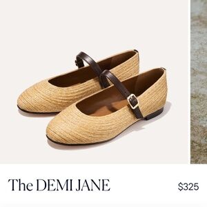 Margaux The Demi Jane Tan Flats Raffia